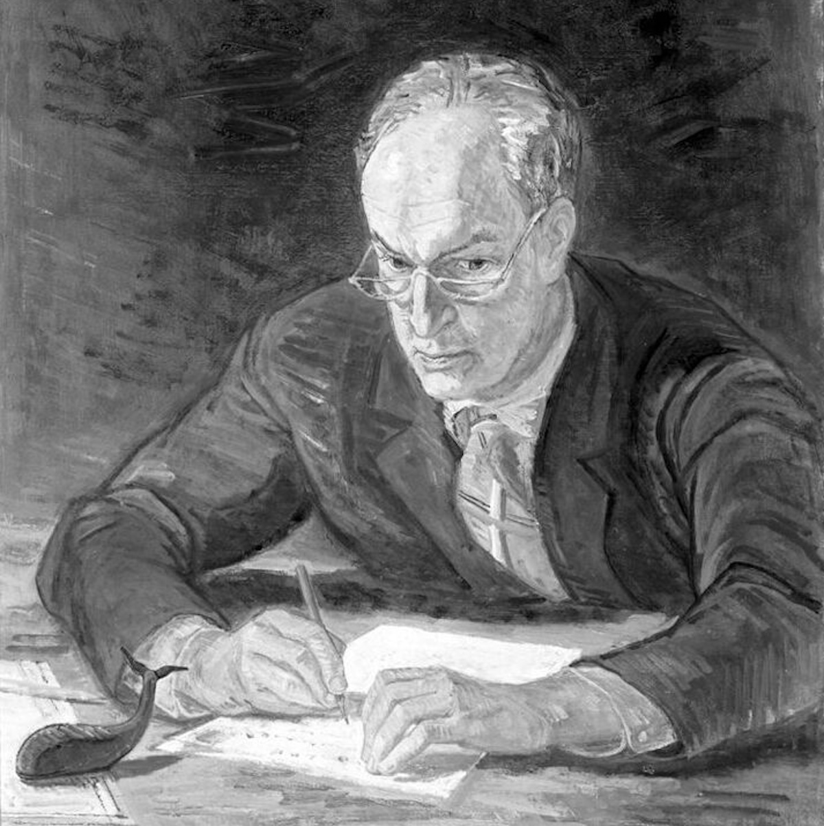A portrait of Henry Alexander Murray (1893-1988) painted by Franklin Chenault Watkins (1894-1972) on canvas