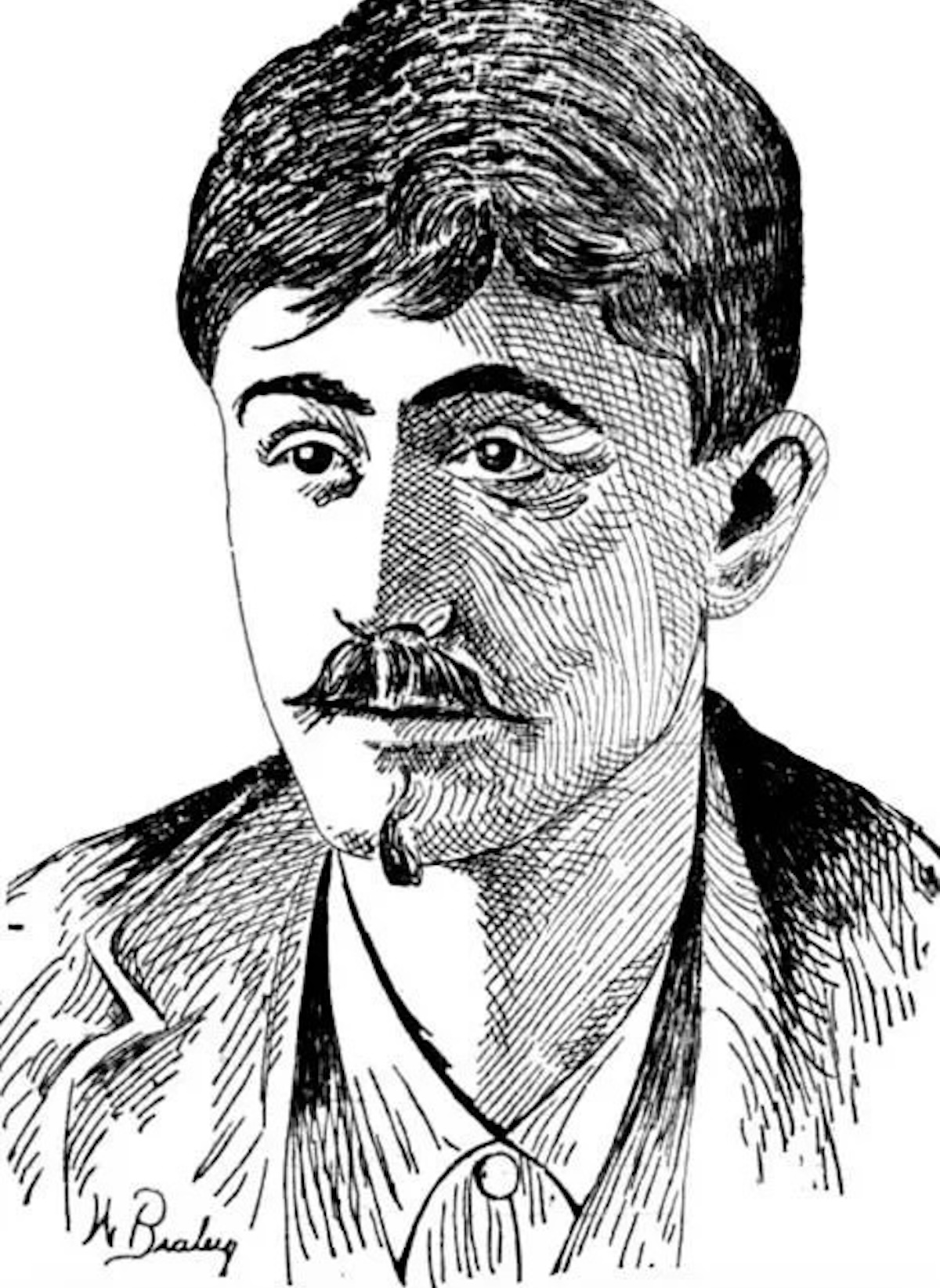 Illustration from the Fall River Daily Herald of 1894 depicting Jose Correa de Mello, also known as Jose Correiro, who was convicted of killing Bertha Manchester in 1893