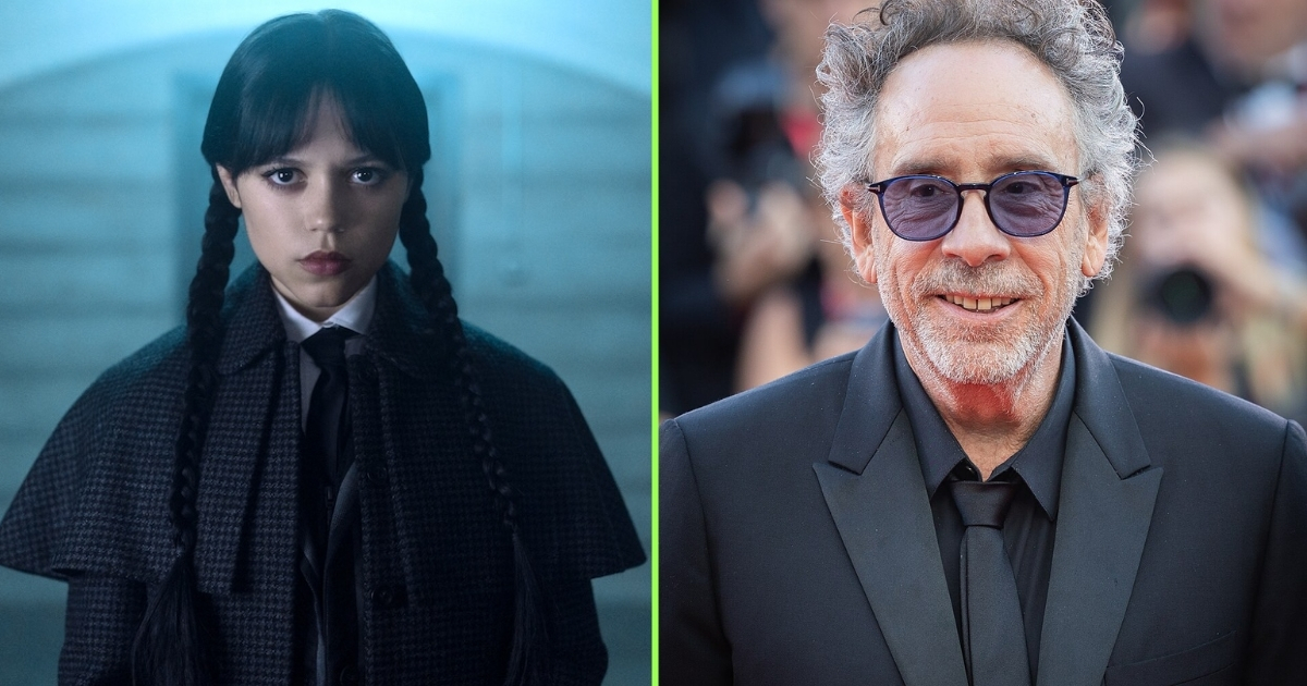 Jenna Ortega as Wednesday and Tim Burton