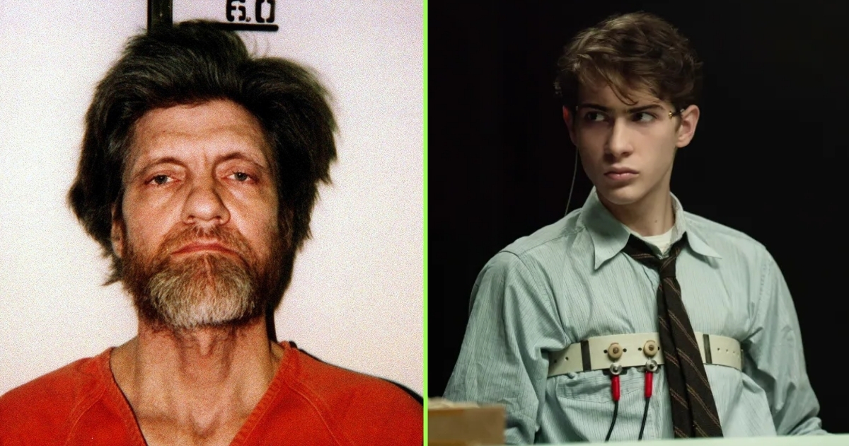 Ted Kaczynski and Jacob Tremblay as Ted Kaczynski in Unabomber