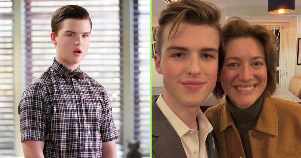 Young Sheldon and selfie of Iain Armitage and Zoe Perry